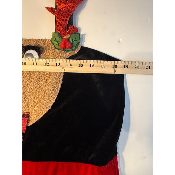No Boundaries Reindeer Jumpsuit Overalls XL 15-17 Velvet Christmas Outfit - Picture 6 of 8